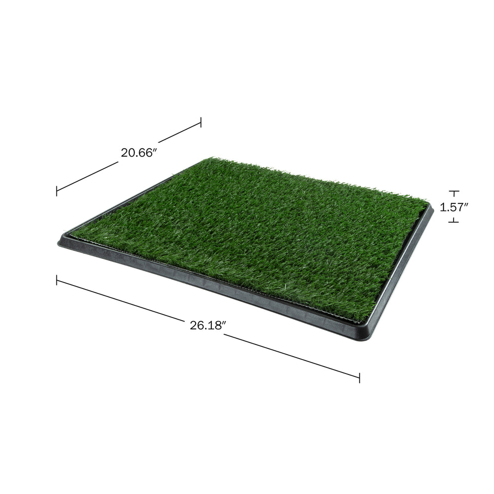 Artificial Grass Dog Pee Pad with Tray 20x25 Washable Indoor Potty Pad Green Image 2