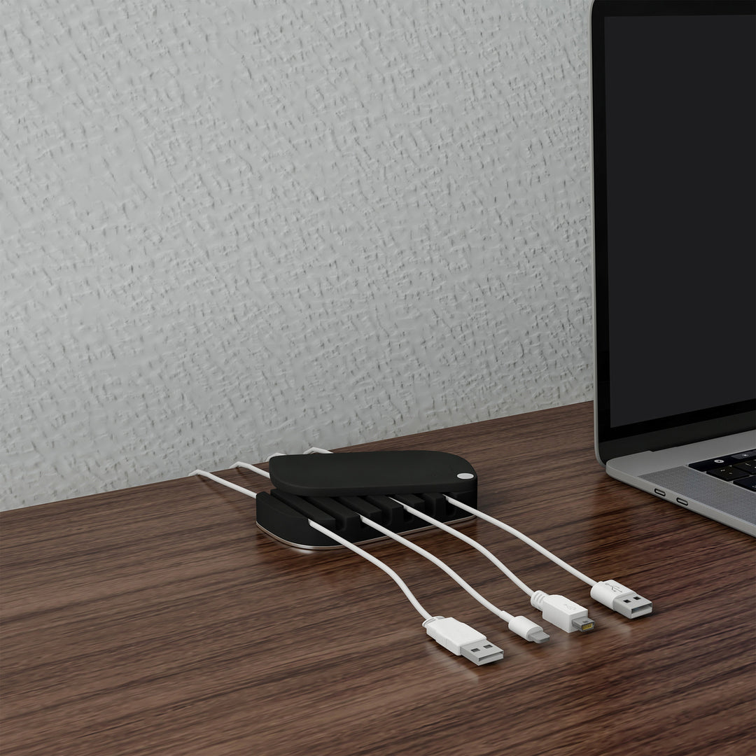 Desktop Cable Organizer- Cord Management for 7 Wires- Non-Slip Base Image 1