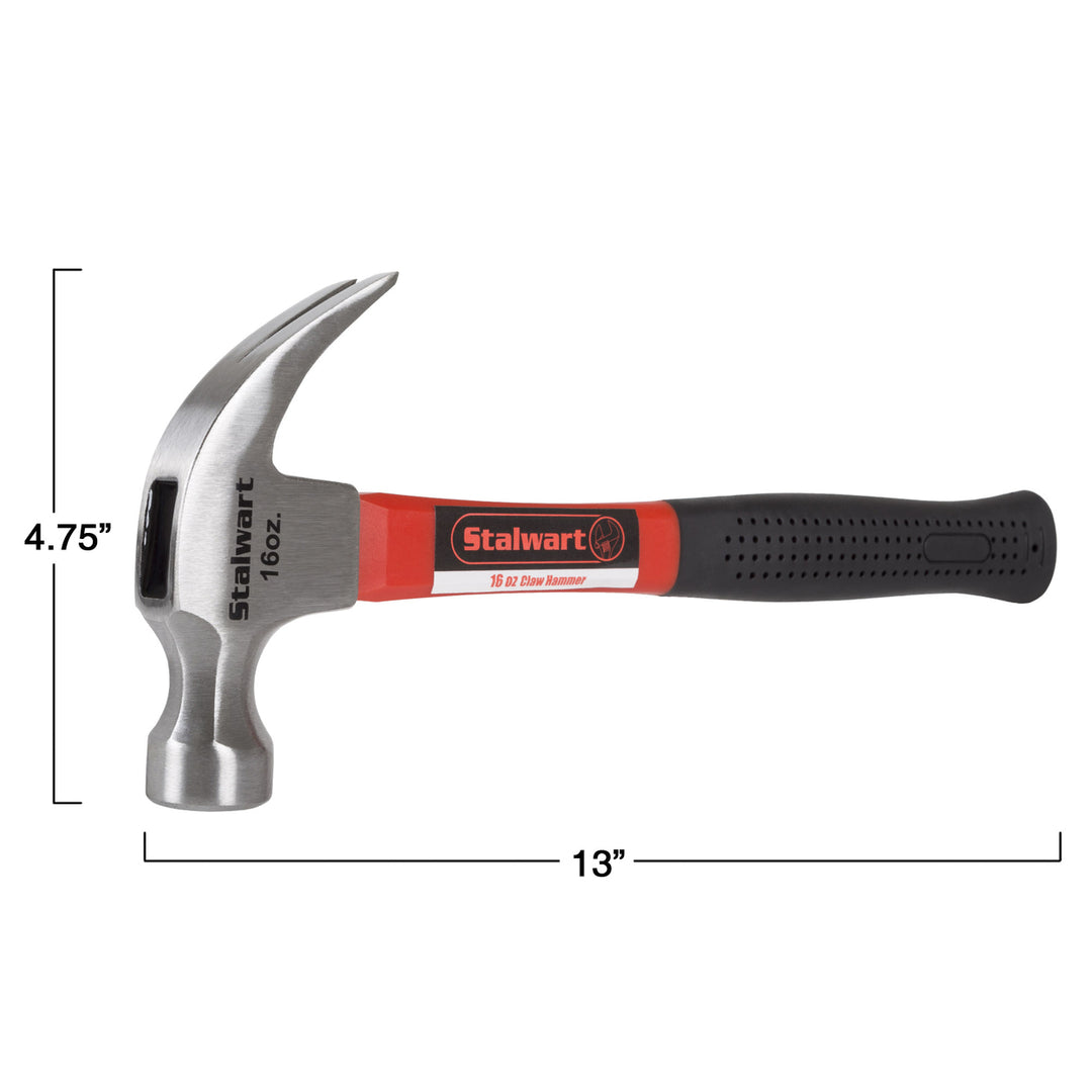 Fiberglass Claw Hammer with Comfort Grip Handle and Curved Rip Claw, 16 Oz Image 2