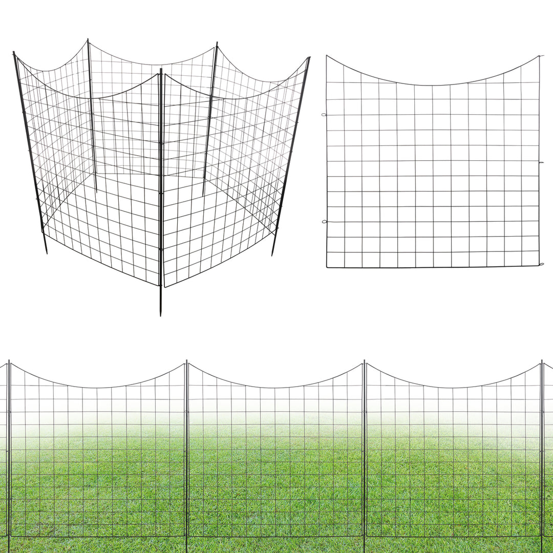 Garden Fence 39 in Tall Dog Fence or Animal Barrier, Decorative Wire 5 Panel Image 1