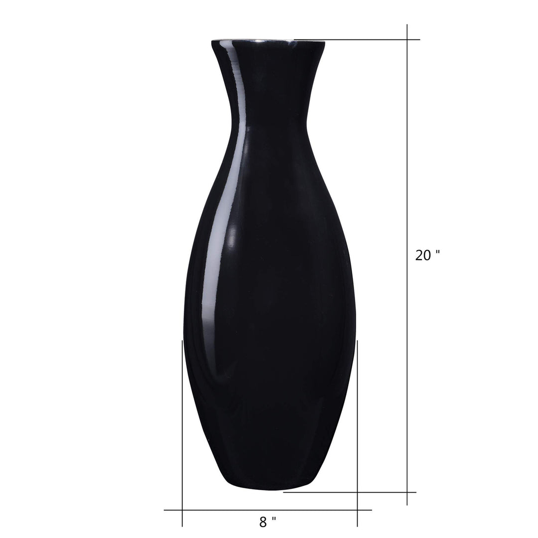 Handcrafted 20 In Tall Black Bamboo Vase Decorative Classic Floor Vasd Image 1