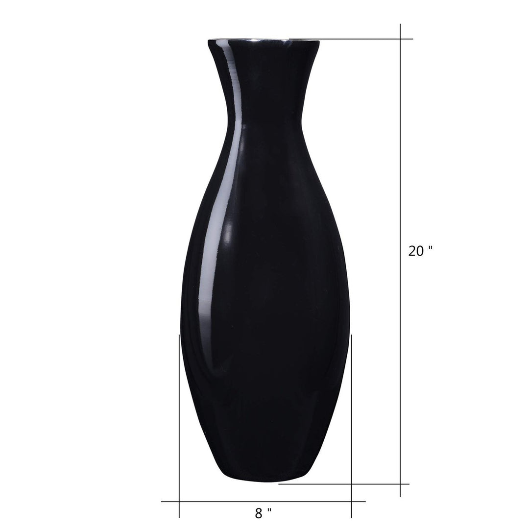 Handcrafted Black Bamboo Floor Vase 20 Inch Tall Decorative Skincare Decor Image 1