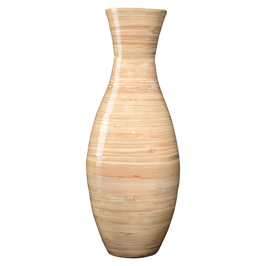 Handcrafted 20 In Tall Natural Bamboo Vase Decorative Classic Floor Vase Image 1