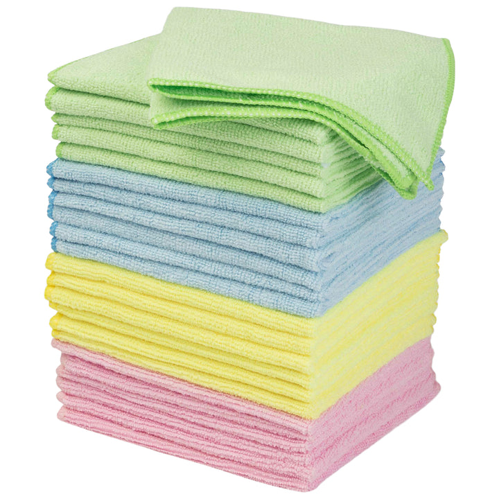 Microfiber Cleaning Cloth Set 24 Pack 12.6 Inch Soft Absorbent Towels Multicolor Image 1