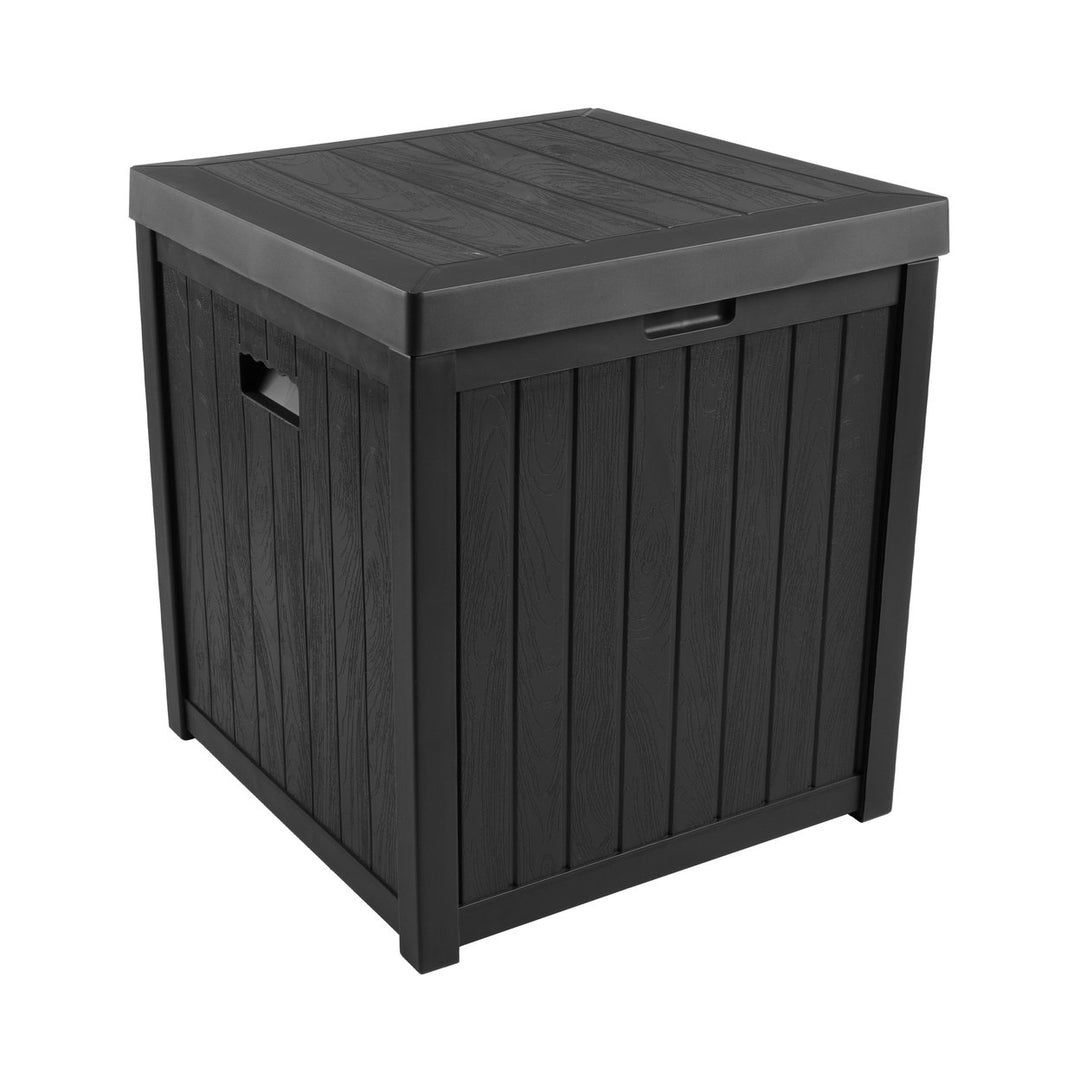 50 Gallon Resin Deck Box Waterproof Outdoor Indoor Storage Black 22x24 Inch Image 1