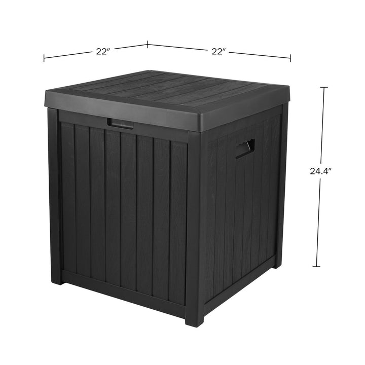 50 Gallon Resin Deck Box Waterproof Outdoor Indoor Storage Black 22x24 Inch Image 4