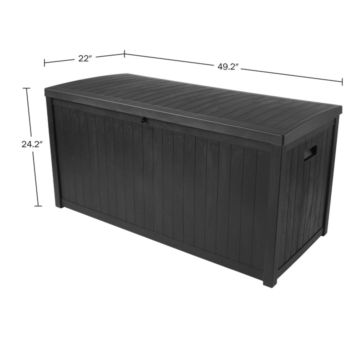 Outdoor Indoor 113 Gallon Storage Container Resin Deck Box 22 x 50 Inch Image 3