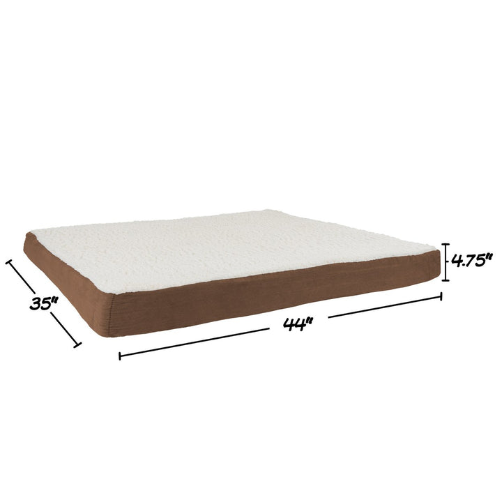 Orthopedic Dog Bed XL Memory Foam Sherpa Washable Cover 44x35 Brown Image 4