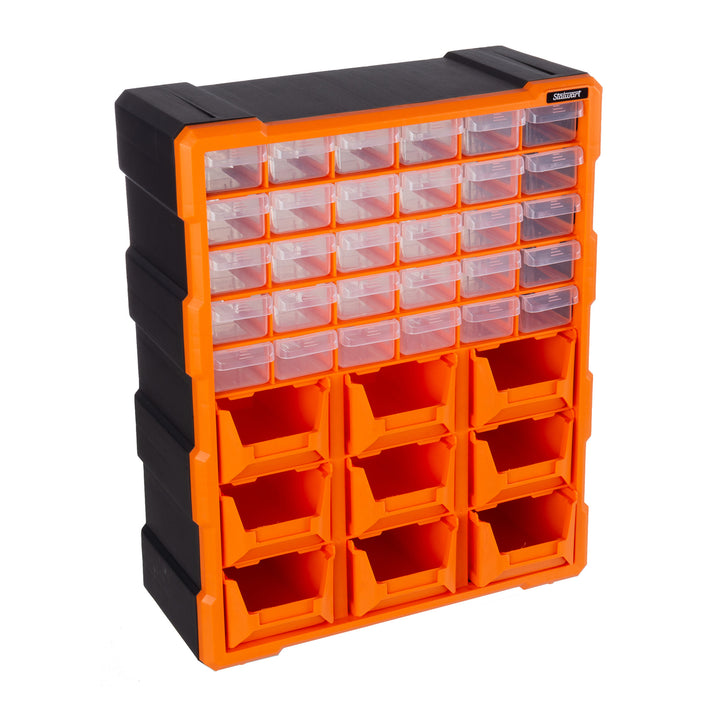 Plastic Storage Drawers 39-Drawer Screw Organizer Craft Cabinet, Black Image 1