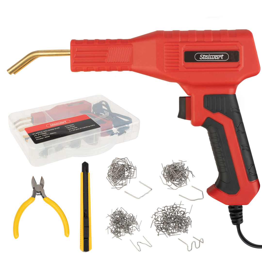 Plastic Welder 120V/50W Weld Kit with 200PCS Staples Wire Cutter Utility Knife Image 1