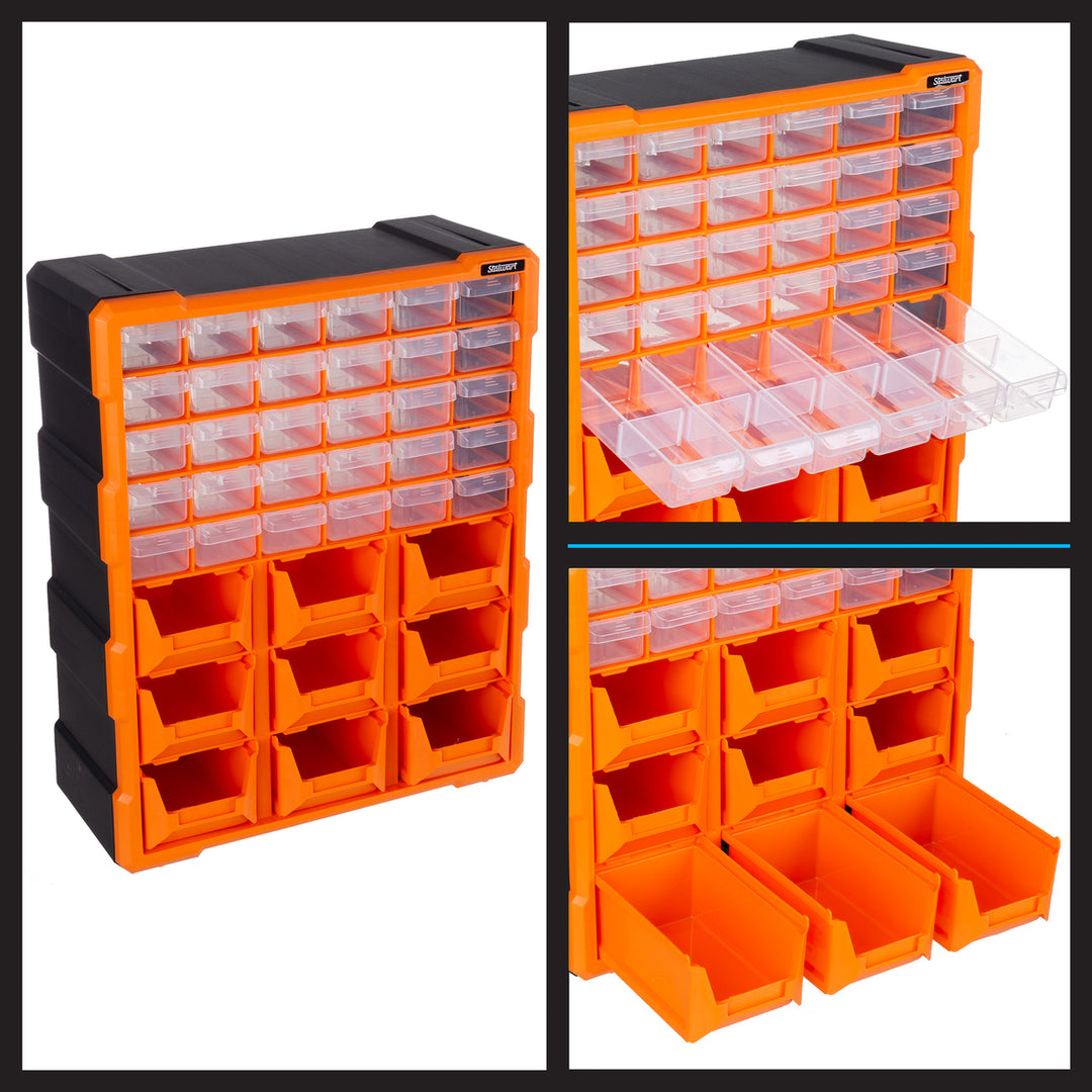 Plastic Storage Drawers 39-Drawer Screw Organizer Craft Cabinet, Black Image 3