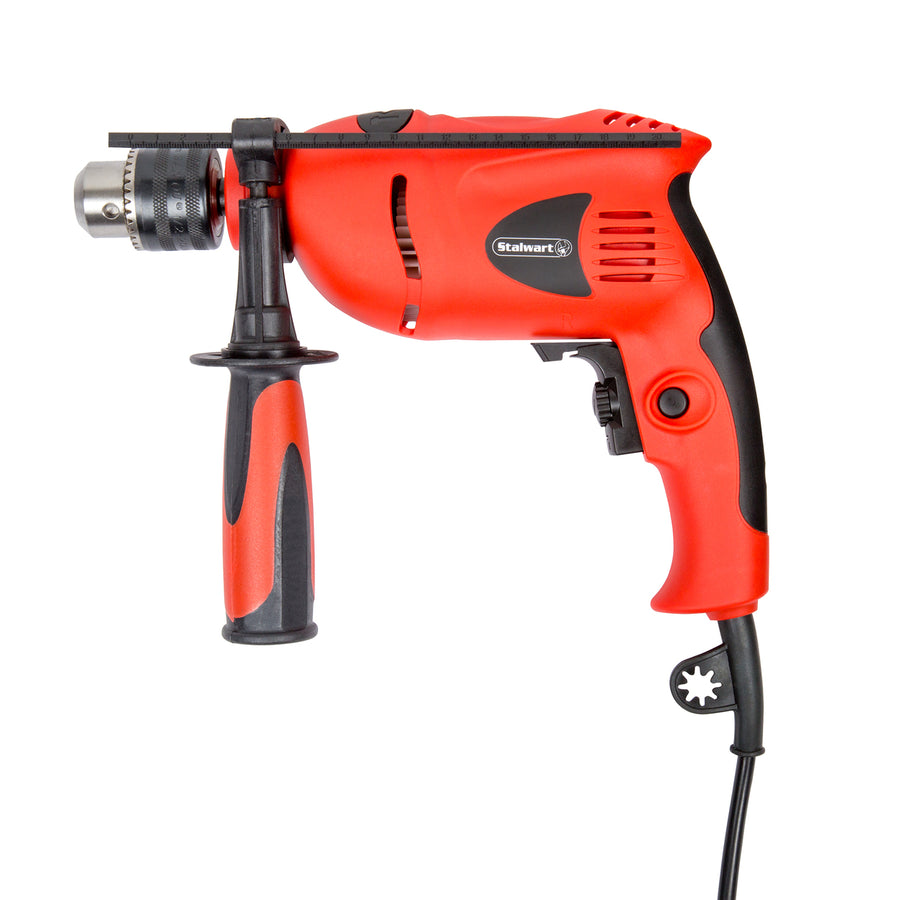 Stalwart Corded Hammer Drill 5 Amp 0.5 Inch Chuck Orange Electric Tool Image 1