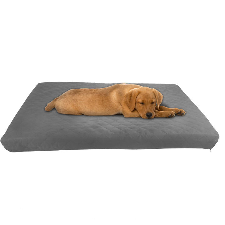 Petmaker Waterproof Memory Foam Dog Bed Gray 36x27 Washable Non-Slip 40-75lbs Image 1