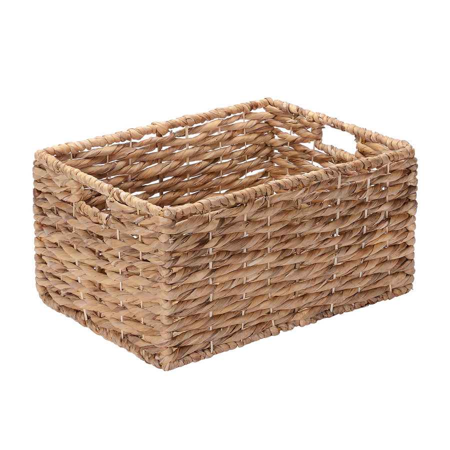 2 Set Handmade Wicker Baskets Nesting Seagrass Storage Bins w/ Handles, Natural Image 1