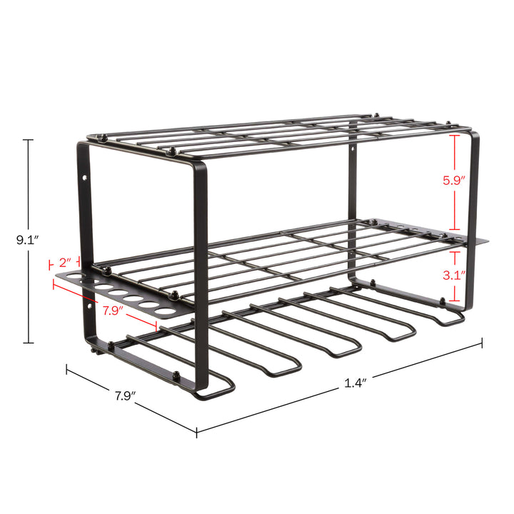 Stalwart Power Tool Organizer 3-Tier Wall Mount Black Steel Shelving Unit 110lb Image 2