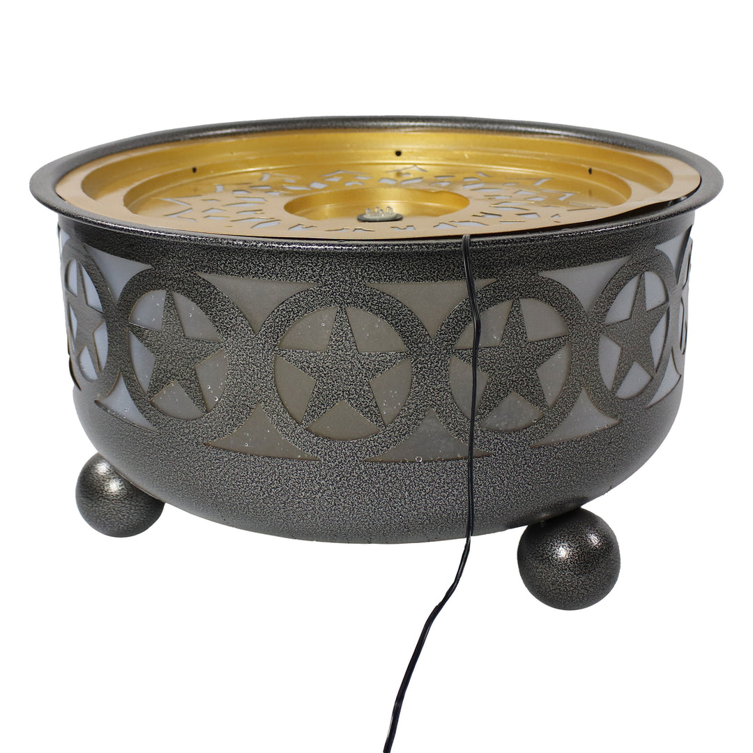 Sunnydaze All Star Galvanized Iron Outdoor Bowl Fountain with LED Lights Image 9