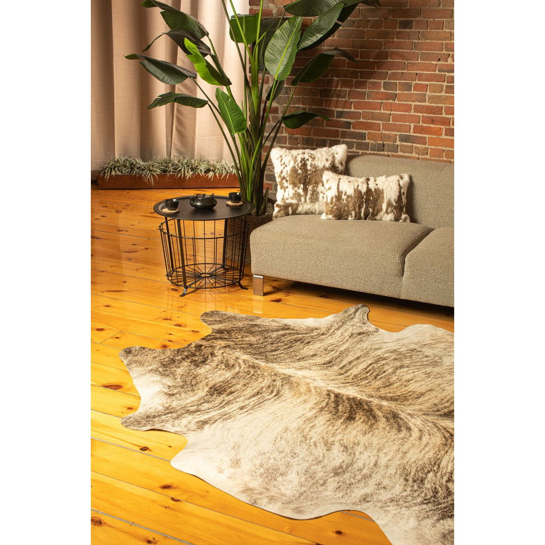 Kobe Cowhide Rug Natural 5x7 Handmade Brazilian Soft Shed-Free Image 4