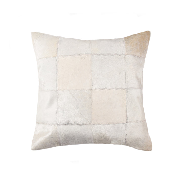 Torino Cowhide Pillow 18x18 Indian Leather Decorative Cushion Soft Natural Image 3