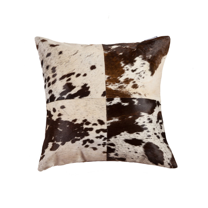 Torino Cowhide Pillow 18x18 100% Indian Leather Soft Decorative Throw Pillow Image 1