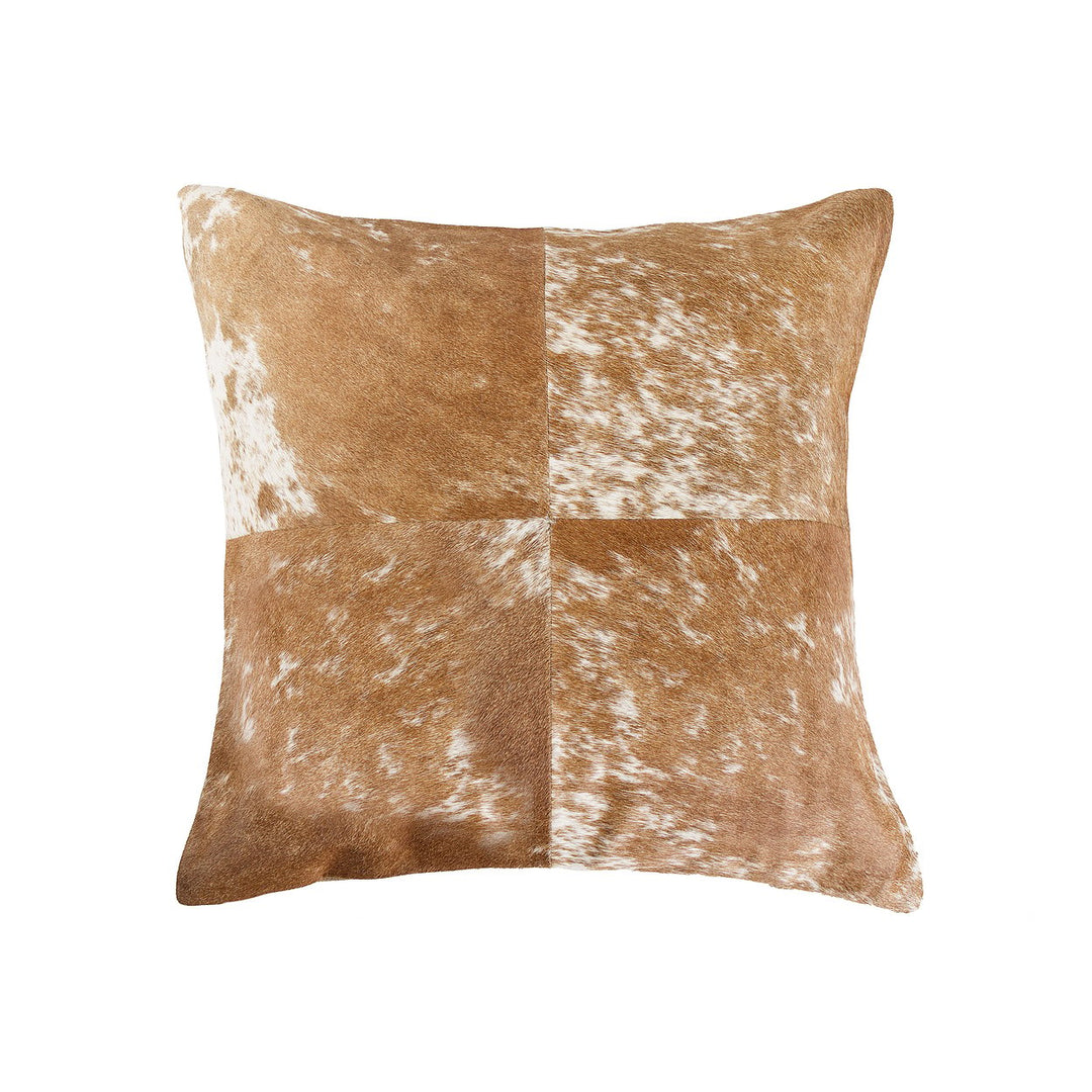 Torino Cowhide Pillow 18x18 100% Indian Leather Soft Decorative Throw Pillow Image 1