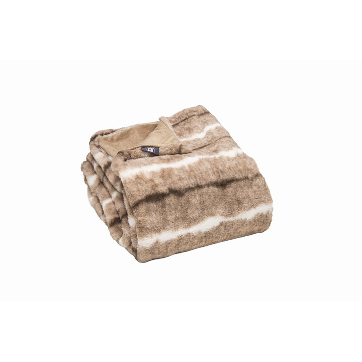 Luxe Faux faux Throw 50x60 Natural Sheepskin Classic Design Image 7