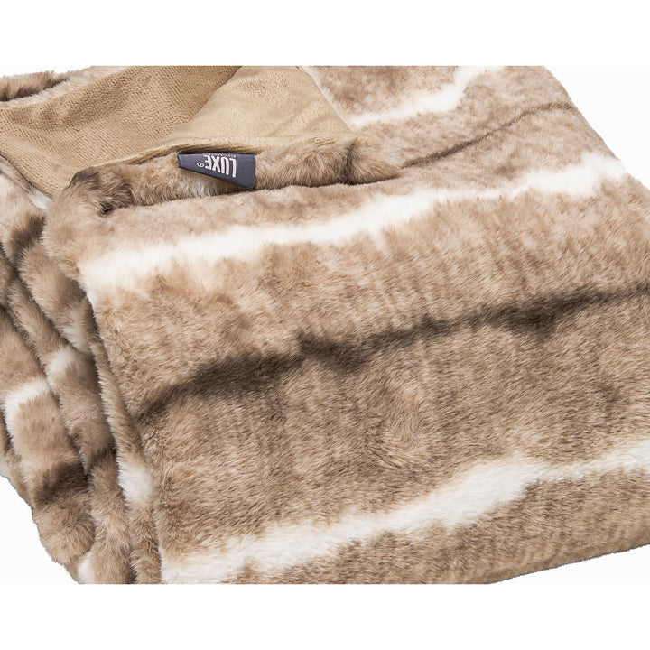 Luxe Faux faux Throw 50x60 Natural Sheepskin Classic Design Image 8