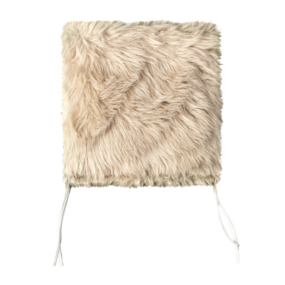 Luxe Faux Sheepskin Chair Pad Taupe 17x17 Micro Suede Backing Image 9