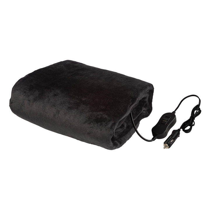 Stalwart Heated Blanket Portable 12V Electric for Car Truck RV Black 59x43 Image 1