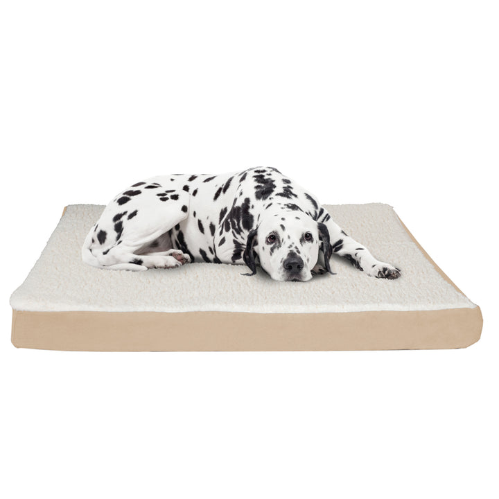 Orthopedic Dog Bed XL Memory Foam Sherpa Washable Cover 44x35 Brown Image 3