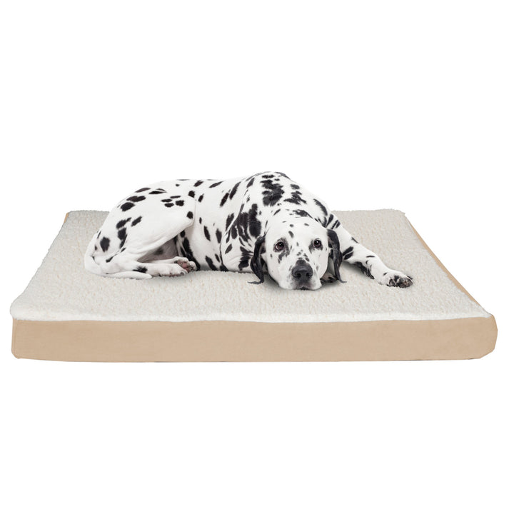 Orthopedic Dog Bed XL Memory Foam Sherpa Washable Cover 44x35 Brown Image 1