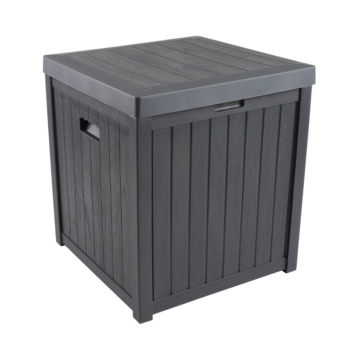 50 Gallon Resin Deck Box Waterproof Outdoor Indoor Storage Black 22x24 Inch Image 3