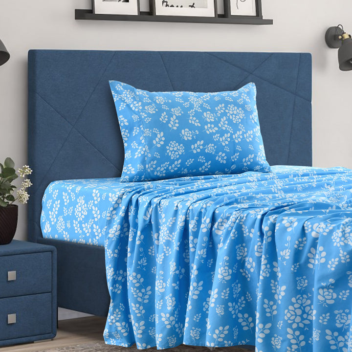 4 Piece Floral Design Bed Sheet Set Ultra-Soft, Wrinkle, Fade Resistant Image 7