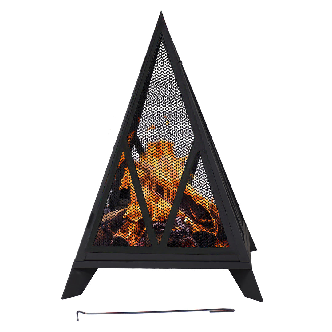 Sunnydaze Majestic Pyramid Heavy-Duty Steel Outdoor Fire Pit Image 1