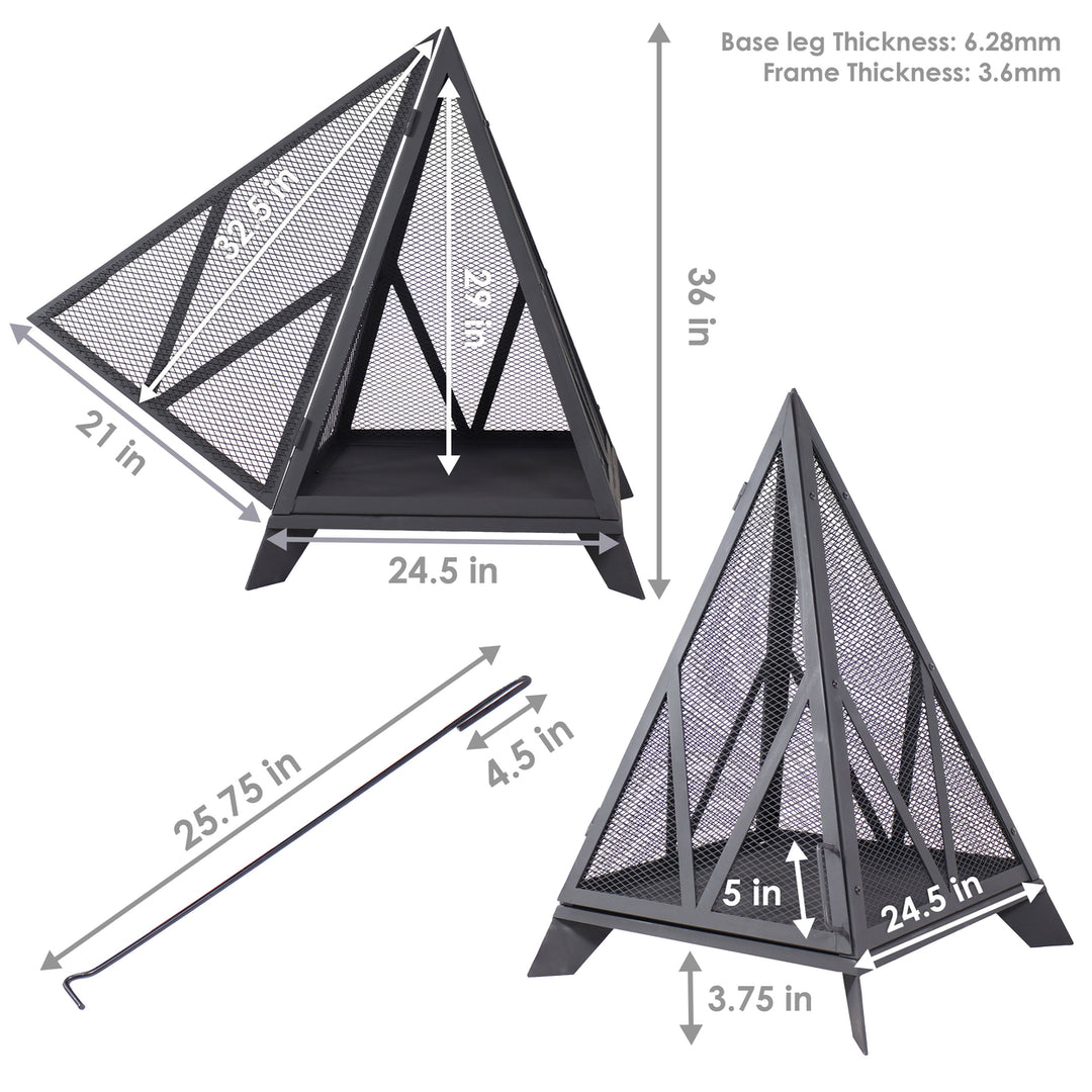 Sunnydaze Majestic Pyramid Heavy-Duty Steel Outdoor Fire Pit Image 3