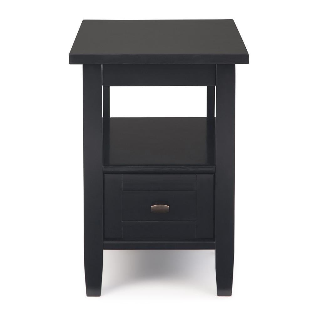 Simpli Home Warm Shaker Narrow End Table Solid Wood 24x14x20 with Drawer and Shelf Image 8