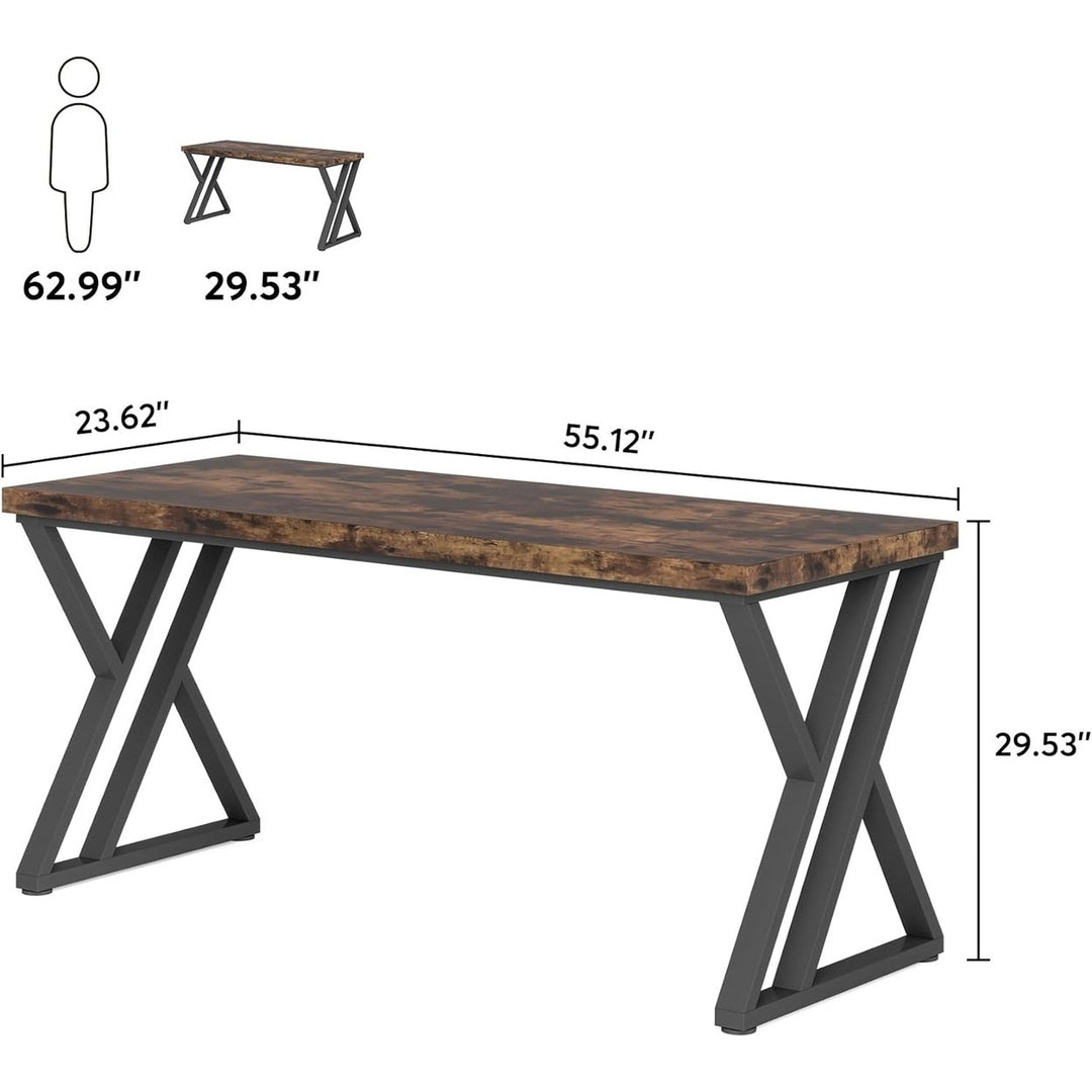 Tribesigns 55" Writing Desk Z-Shaped Metal Leg Modern Home Office Computer Desk Image 4