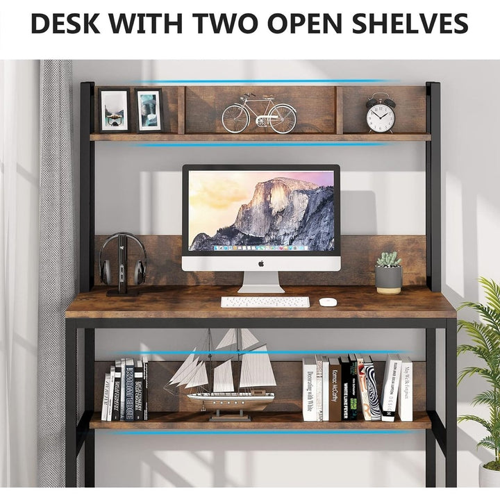 Tribesigns Computer Desk with Hutch, Modern PC Laptop Table Study Writing Desk with Storage Space Image 4