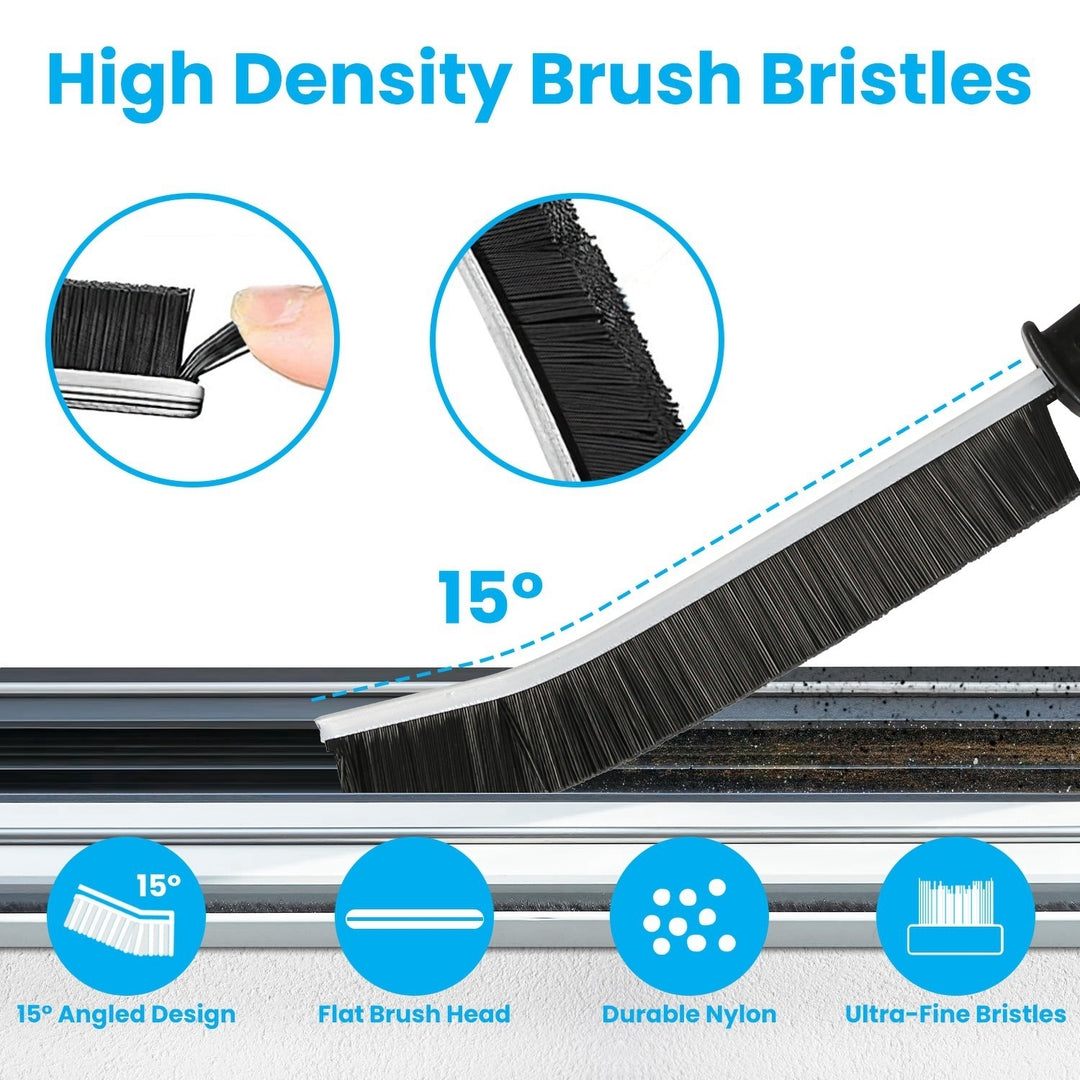 4Pcs Gap Cleaning Brush Set Black Nylon Bristles Ergonomic Handle Multi-Purpose Image 3