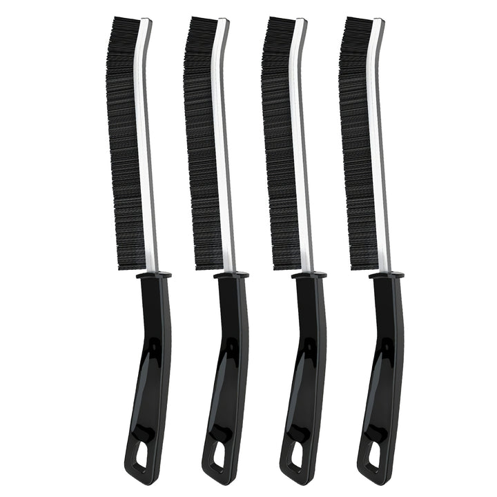 4Pcs Gap Cleaning Brush Set Black Nylon Bristles Ergonomic Handle Multi-Purpose Image 1