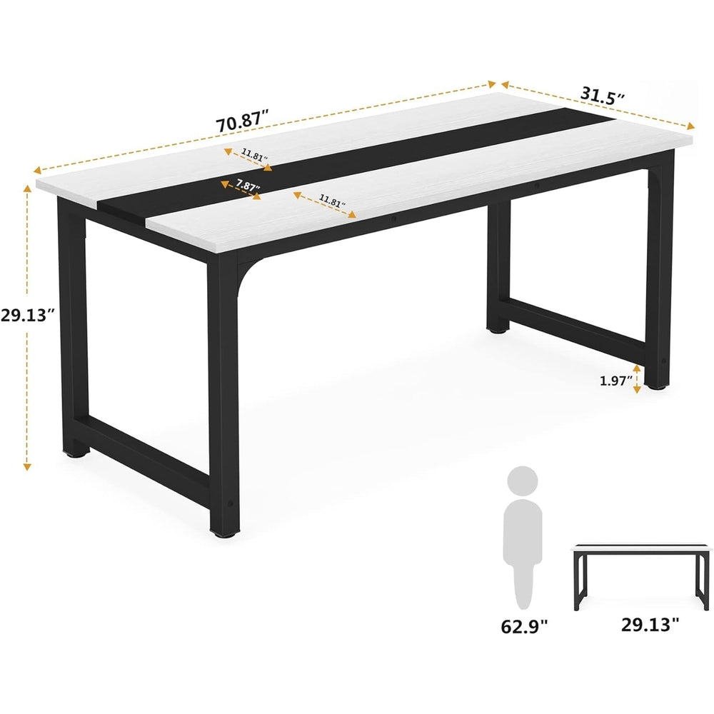 Tribesigns 70.8" Executive Desk, Large Office Computer Desk with Thicken Frame, Modern Simple Workstation Business Image 2