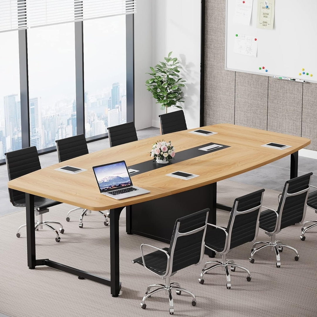 Tribesigns 8FT Conference Table Modern Rectangular Meeting Table Large Office Space Image 2