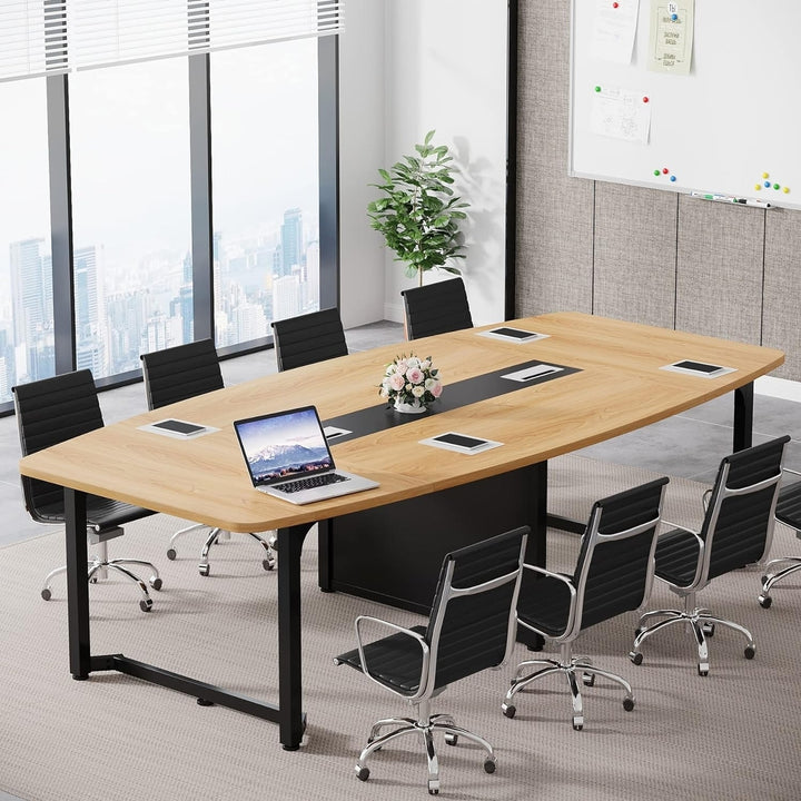 Tribesigns 8FT Conference Table Modern Rectangular Meeting Table Large Office Space Image 2