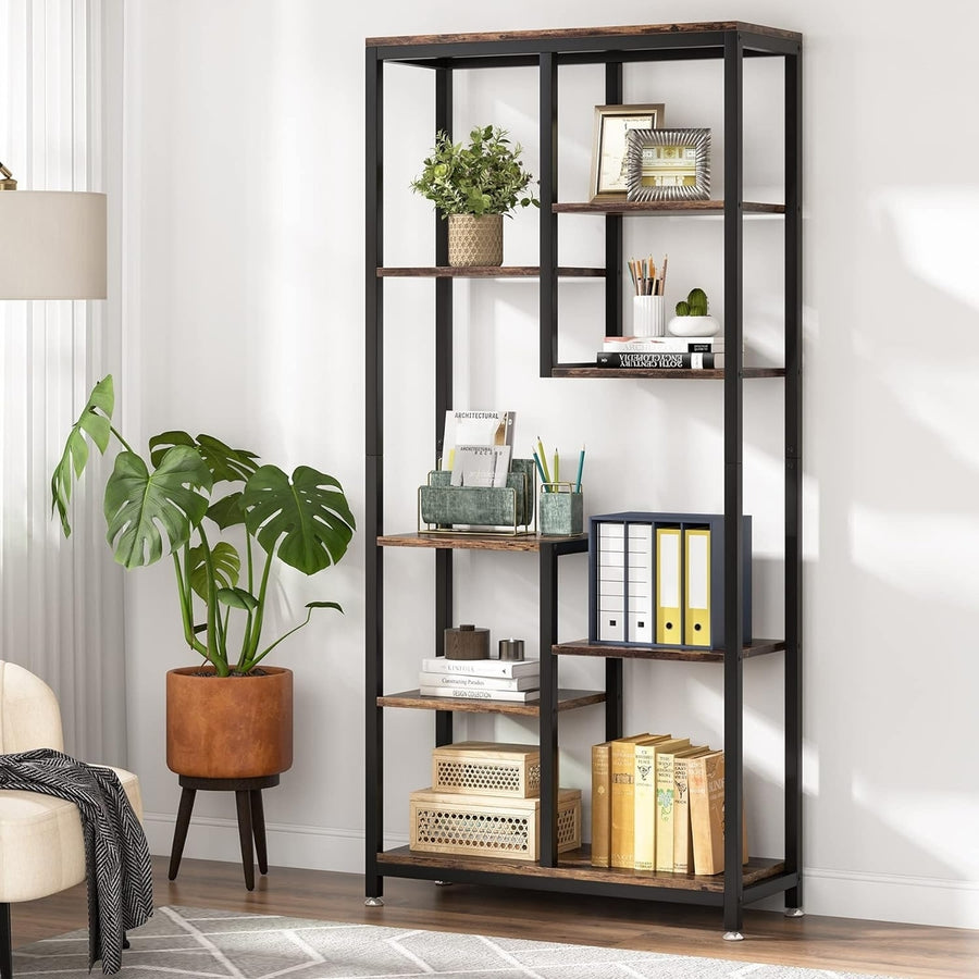 Tribesigns 6-Tier Tall Bookshelf Bookcase, Industrial 8-Shelf Open Bookcase Storage Display Book Shelves Image 1