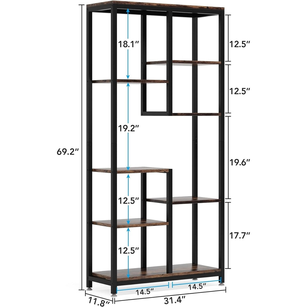 Tribesigns 6-Tier Tall Bookshelf Bookcase, Industrial 8-Shelf Open Bookcase Storage Display Book Shelves Image 2