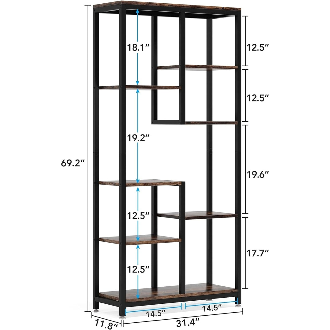 Tribesigns 6-Tier Tall Bookshelf Bookcase, Industrial 8-Shelf Open Bookcase Storage Display Book Shelves Image 2