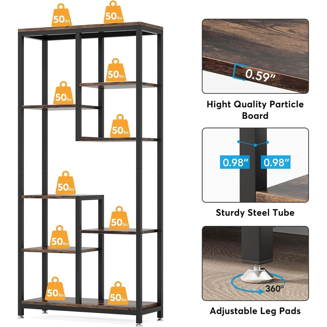 Tribesigns 6-Tier Tall Bookshelf Bookcase, Industrial 8-Shelf Open Bookcase Storage Display Book Shelves Image 7