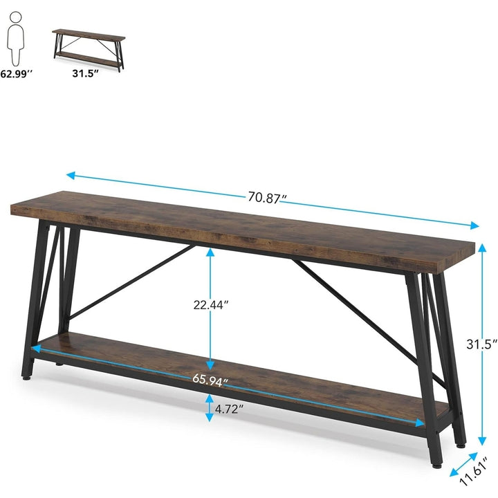 Tribesigns 70.9" Extra Long Sofa Table Behind Couch, Industrial Entry Console Table Image 4