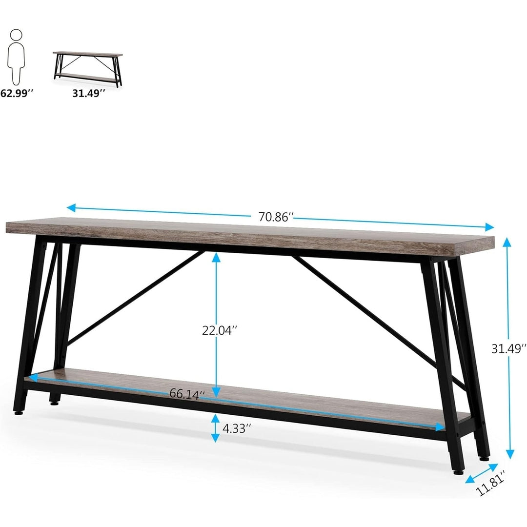 Tribesigns 70.9" Extra Long Sofa Table Behind Couch, Industrial Entry Console Table Image 8