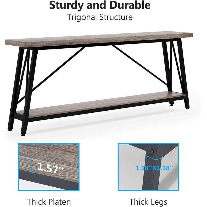 Tribesigns 70.9" Extra Long Sofa Table Behind Couch, Industrial Entry Console Table Image 9