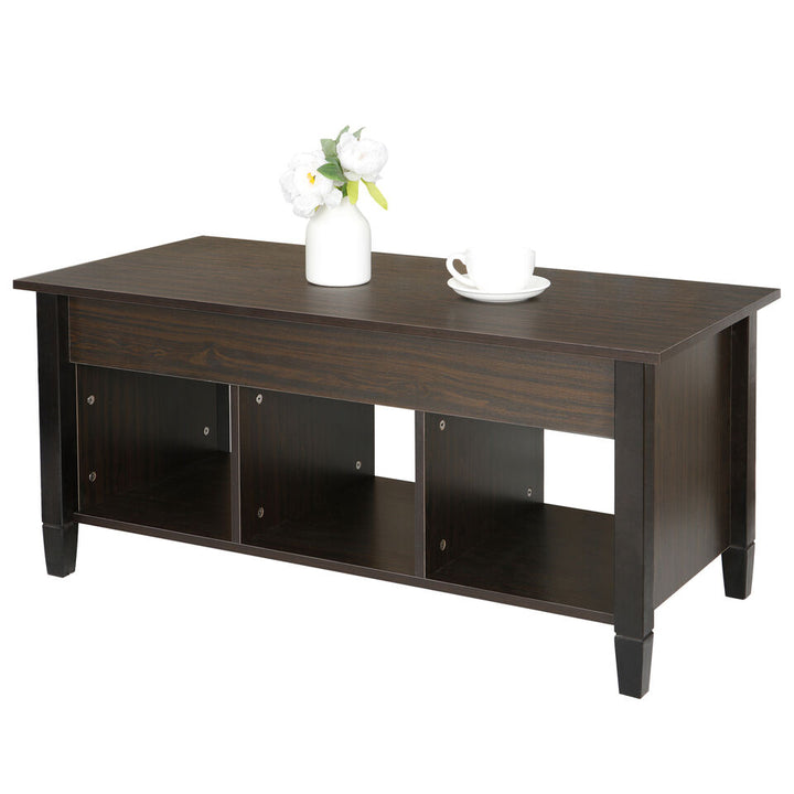 SEGAWE Lift Top Coffee Table Hidden Storage Lift Tabletop Dining Table for Living Room Image 4